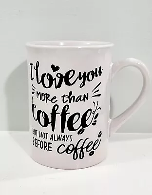 Buy Royal Norfolk Mug Cup  I Love You More Than Coffee  12 Oz. Black White Funny Mug • 21.43£