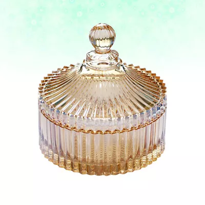 Buy Crystal Glass Candy Jar Home Decoration Glass Desktop Display Can • 15.99£