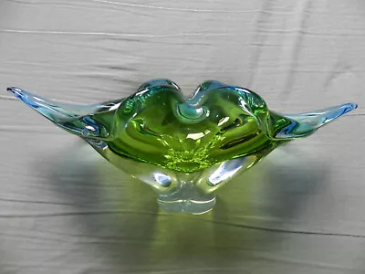 Buy CHRIBSKA JOSEF HOSPODKA BOHEMIAN ViINTAGE GLASS BLUE AND GREEN - 31CM • 24.99£