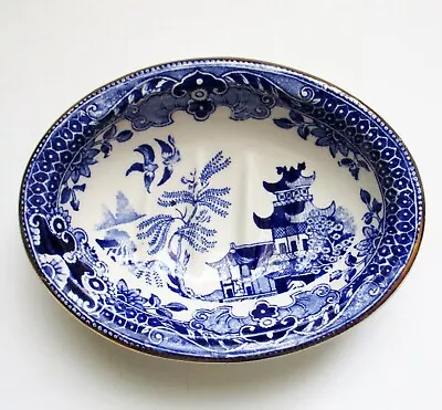 Buy Burleigh Ware - Blue Willow Soap Dish With Gold Trim • 21.43£