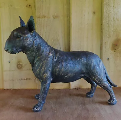 Buy English Bull Terrier Figurine Statue Sculpture Standing Dog Bronzed Ornament NEW • 28.99£