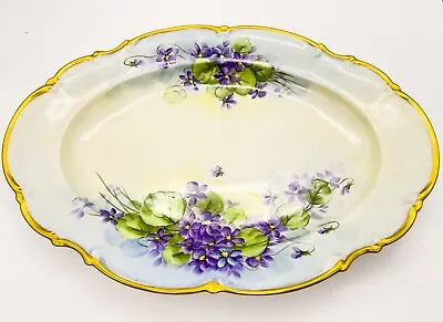 Buy Osborne China Hand Painted Violets Hutschenreuther Selb Bavaria 16 1/2  Platter • 146.75£