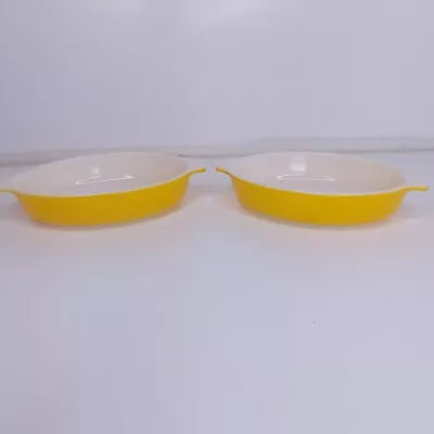 Buy Vintage Yellow Pyrex Tableware Individual Casserole Pixie Dishes 700 Corning  • 35£