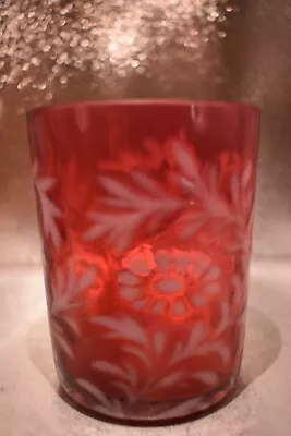 Buy Fenton Cranberry Opalescent Daisy And Fern Tumbler 3 3/4  • 30.29£