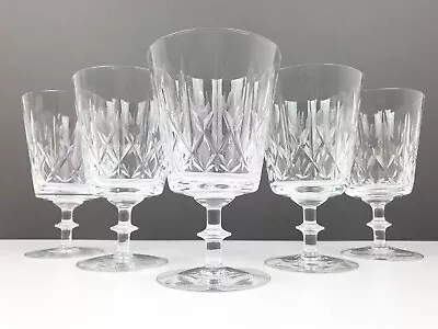 Buy 5 X Vintage Large Edinburgh Crystal  Olive And Cross   Glasses ED19 Pattern • 39.99£