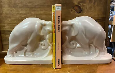 Buy Rare Vintage Poole Pottery Elephant Bookends Designed By Harold Brownsword SU723 • 250£