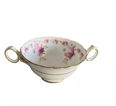 Buy Cauldon Bone China England Pink Roses Footed Cream Soup Bowl Replacement Vintage • 14.21£