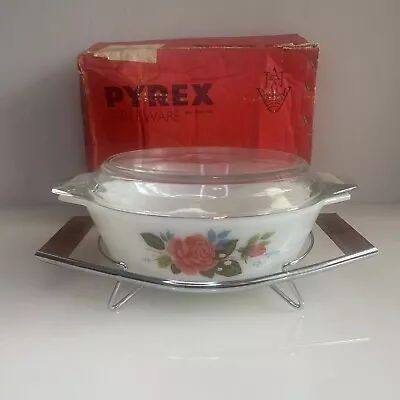 Buy PYREX TABLEWARE 3 Pint Round Cottage Rose Casserole Dish With Lid, Stand & Box • 22.50£