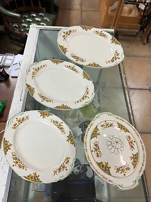 Buy Vintage Grindley Tunstall England Floral Trio Of Platters & Tureen • 25£