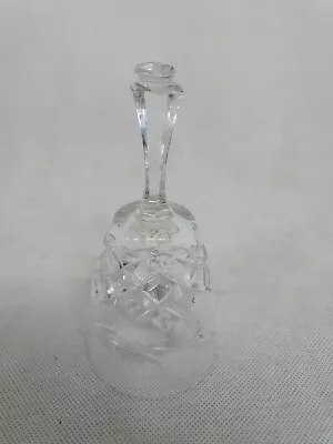 Buy Vintage Cut Glass Crystal Hand Bell 14cm Tall Clear Floral • 9.99£