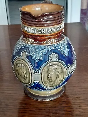 Buy Queen Victoria Doulton Lambeth Stoneware Commemorative Diamond Jubilee Jug 1897 • 125£