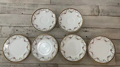 Buy Limoges Theodore Haviland France Spa 6 Saucers Antique Floral China Circa 1903 • 23.34£