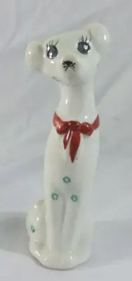 Buy 1950s Vintage Ceramic Slim Poodle White  1960s Dog Kitsch Retro Original • 3.50£