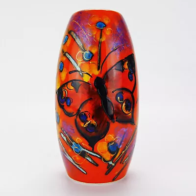 Buy Anita Harris Studio Pottery Vase Colourful Hand Painted Butterfly Design 17.5cm • 119.99£