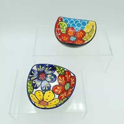Buy Ceramic Del Rio Salado Triangular Hand Painted Decorative Small Bowls Floral X 2 • 14.99£