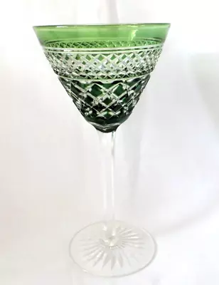 Buy Webb Corbett Green Cut Lead Crystal Glass Cocktail Martini Glass - Signed • 45£
