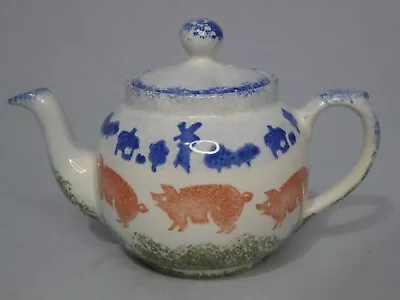 Buy Price & Kensington Pottery Sponge Ware Farmyard Small Teapot Pigs Trees Farm Etc • 11.75£