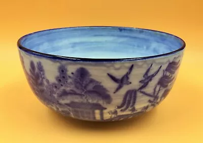 Buy Minton Willow Flow Blue Antique Pottery Fruit Bowl / Centrepiece. C1891-1912. • 275£