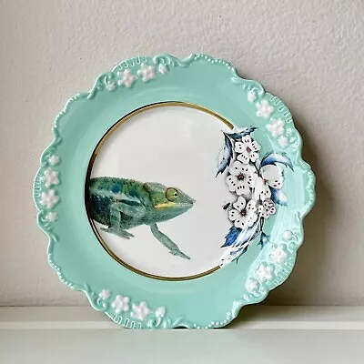 Buy Anthropologie Turquoise Dessert Plate Lou Rota  Nature Table  Chameleon 9.5  • 27.96£