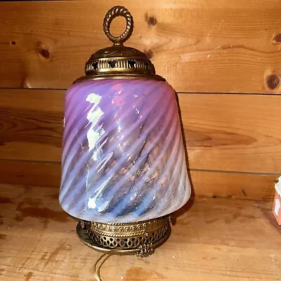 Buy Antique Cranberry Glass Victorian Hanging Oil Lamp Light Fixture • 76.88£