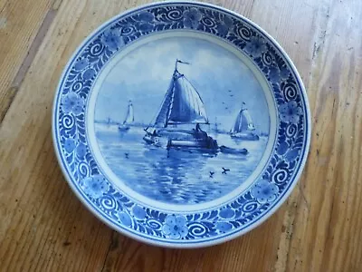 Buy Antique Royal Delft Porceleyne Fles Plate With Sailing Ships • 8.99£