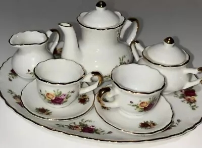 Buy Royal Albert OLD COUNTRY ROSES Miniature/Petite  9 Pcs CHILD Porcelain TEA SET • 41.94£