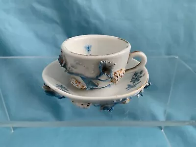 Buy ANTIQUE MINIATURE SITZENDORF INSECTS, ENCRUSTED GRAPES , CUP & SAUCER - Damaged • 19.99£