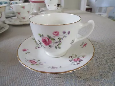 Buy Vintage 1970s HM Sutherland Bone China Pink Roses Teacup And Saucer. • 12£