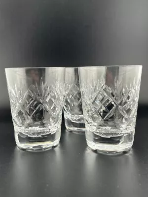 Buy Vintage Webb Corbett Crystal Tutbury Small Whisky Tumblers X 3 Georgian Pattern • 14.99£