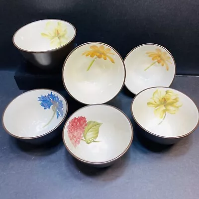 Buy Noritake Colorwave Chocolate Set Of 6 Brown Mini Floral Bowls Replacement EUC • 26.01£