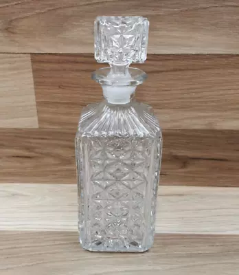 Buy Vintage Square Glass Whisky / Spirit Decanter • 16.99£