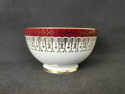 Buy Vintage Royal Grafton Fine Bone China Sugar Bowl  MAJESTIC -White/Burgundy/Gold • 9.95£