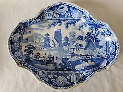 Buy Antique Blue & White English Dish, Circa 19th Century • 75£