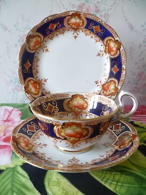 Buy Vintage Royal Albert Crown China Trio Tea Cup Saucer Plate 6138 Cobalt Blue I • 12£