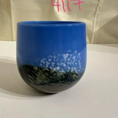 Buy Vintage Handmade Ceramic Ocean Sea Theme Blue Cup Vase Decor Original Pottery • 6.52£