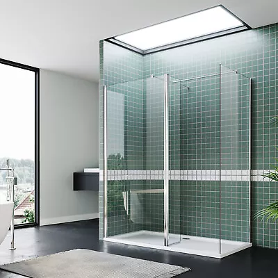 Buy Walk In Shower Enclosure And Tray With Flipper Wet Room Screen 8mm Glass Cubicle • 520.99£