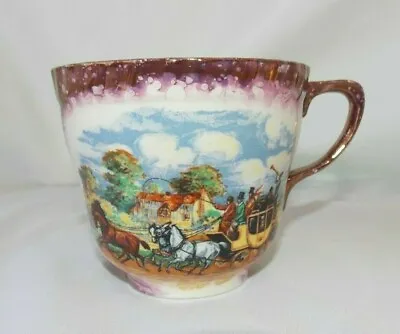 Buy Gray's Pottery Stoke-on-Trent England Purple Splash Lustre Cup Stage Coach Vtg. • 13.89£