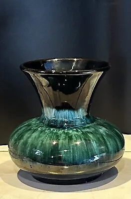 Buy VINTAGE Blue Mountain Pottery Flared Vase Mid Century Modern MCM Green Blue 5” • 13.89£