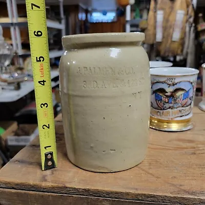 Buy Old Vintage Antique J Palmen & Co NY Stoneware Advertisement Crock Jar Rare • 55.91£