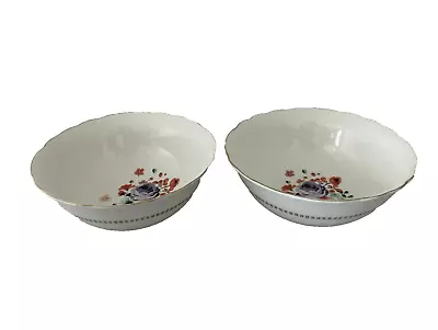 Buy Porcelain Bowl Pair - John Lewis - Pastel Bouquet Scalloped Edge - FREE POSTAGE • 14.95£