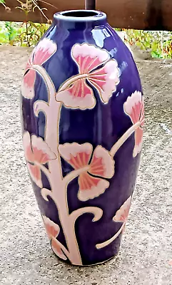 Buy VGC Studio Pottery Purple Pink Ceramic 32cm Tall Very Large Flower Floral Vase • 23.99£