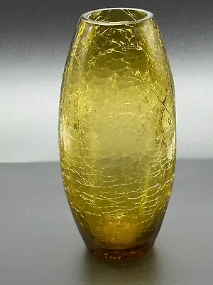 Buy Amazing Blenko Amber Crackle Glass 7.5  Vase • 93.10£