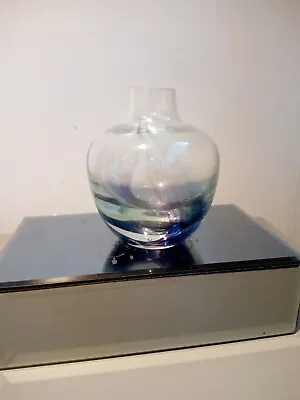 Buy Stunning Art Glass Vase  With Purple & Blue Stripes Caithness Style  • 9.99£
