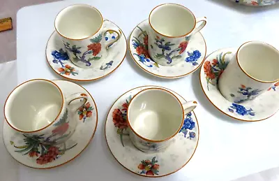 Buy Vintage Crown Ducal Ware England 5 Tea Cups With Saucers • 46.60£