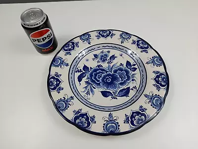 Buy Delft Blue And White Pottery Floral Plate - 29.5 Cm - Wall Hanging - GC • 9.50£