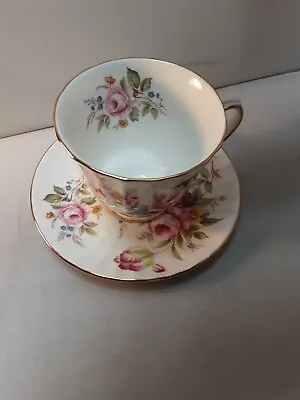 Buy DUCHESS Fine Bone China Footed Cup & Saucer Multi Floral Gold Trim England  • 13.93£
