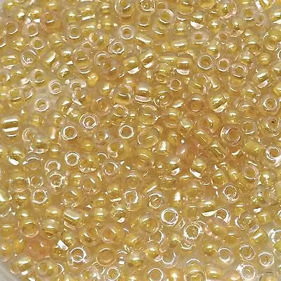 Buy 4mm Transparent Rainbow (AB) & Lustred Glass Seed Beads (size 6/0) 50g Pack • 2.69£