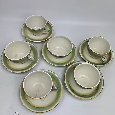 Buy Vintage 1950s Portland Pottery Cobridge Part Tea Set Green Ribbon Design Z20 • 9£