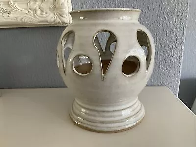 Buy LARGE STUDIO POTTERY TEA LIGHT /CANDLE HOLDER  With Makers Stamp • 9.99£