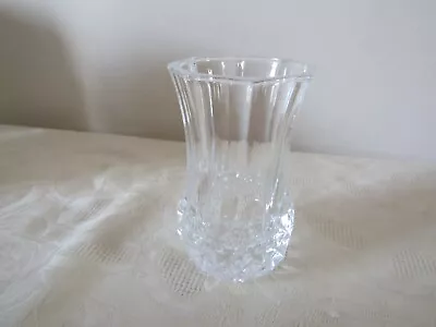 Buy Vintage  Lead Crystal Cut Glass Heavy Thistle Styled Vase 13cm Tall • 11.99£